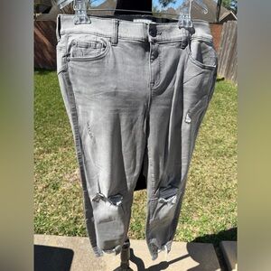 Torrid Stylish Gray Bombshell Skinny Distressed Women Jeans